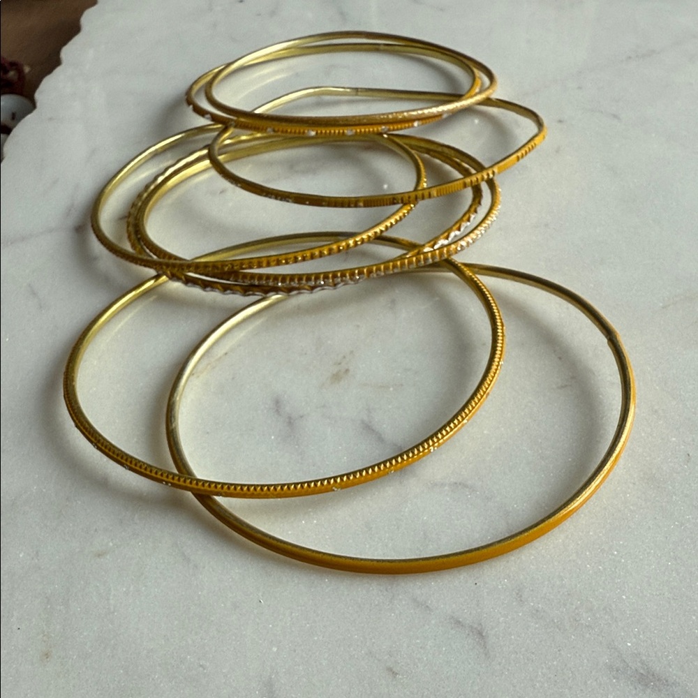 Vintage Chic Gold and Yellow Bangle Bracelet Set - Picture 5 of 5